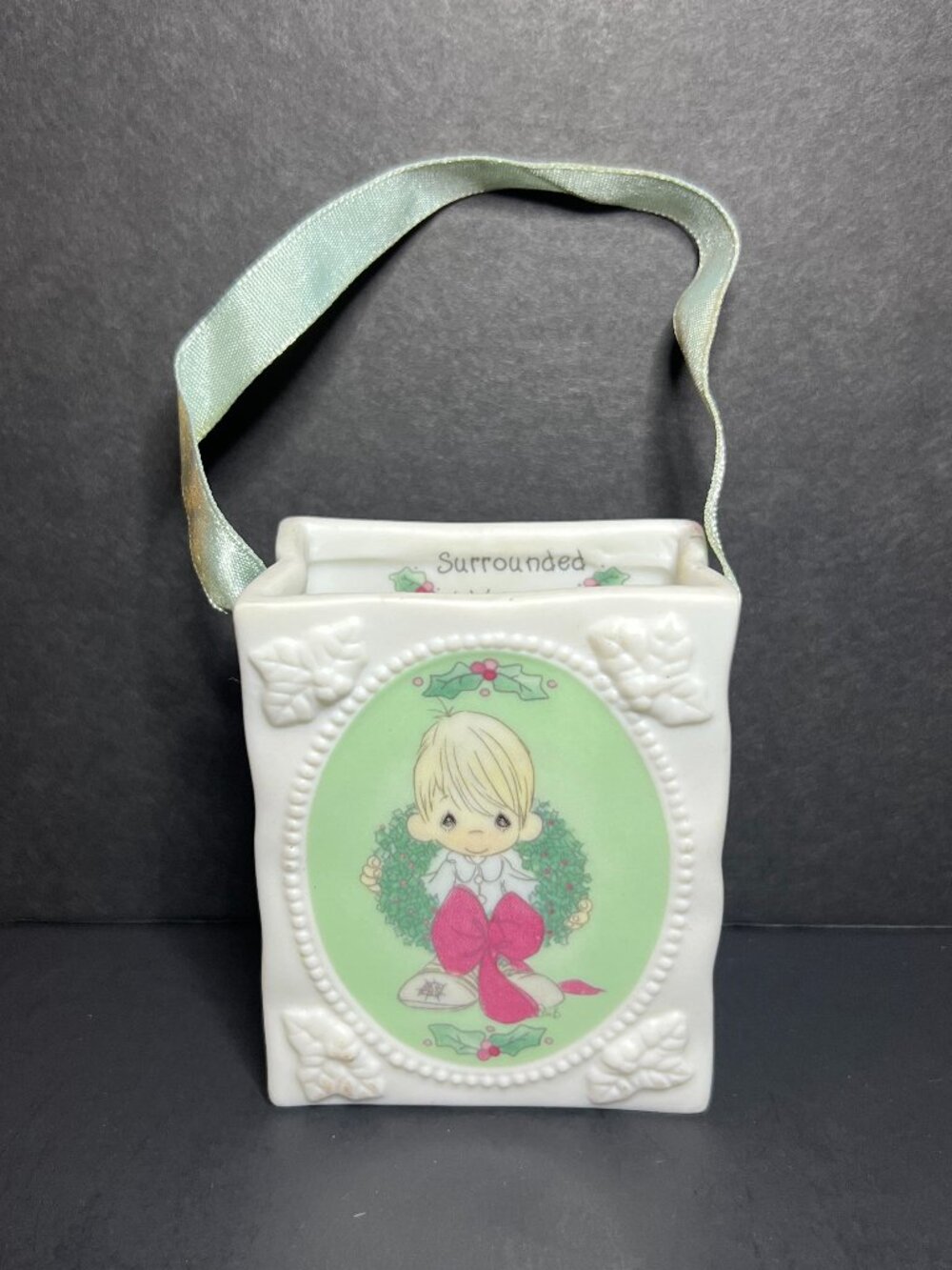 1994 Enesco Precious Moments Porcelain Friendship is a Gift Christmas Ornament
